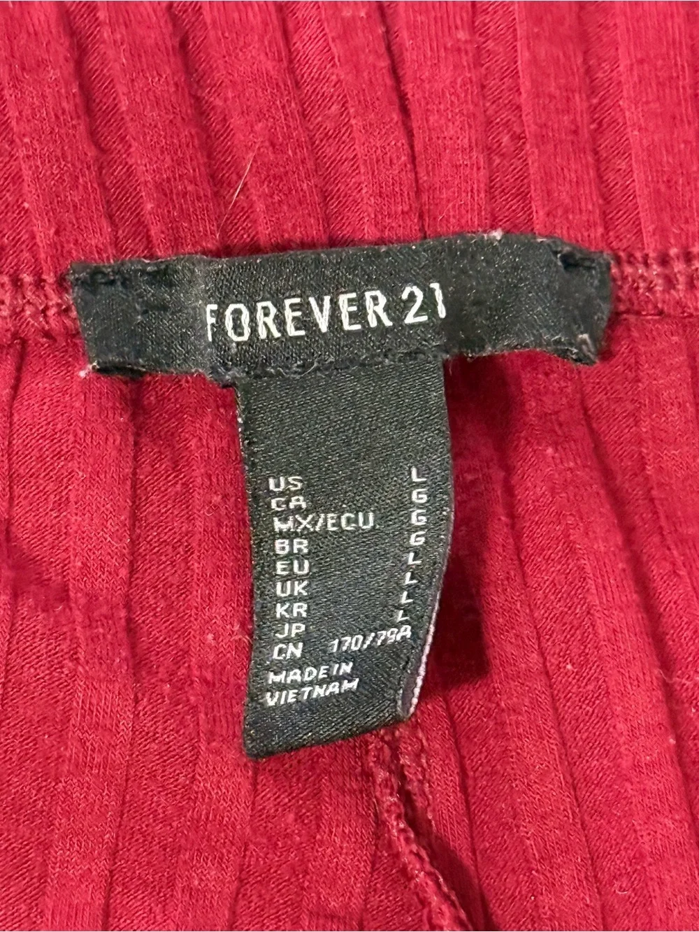 Forever 21  Ribbed Flare Leggings - Burgundy